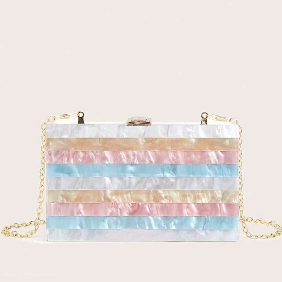 Elegant Multicolor Acrylic Clutch Bag - Picture 1 of 8